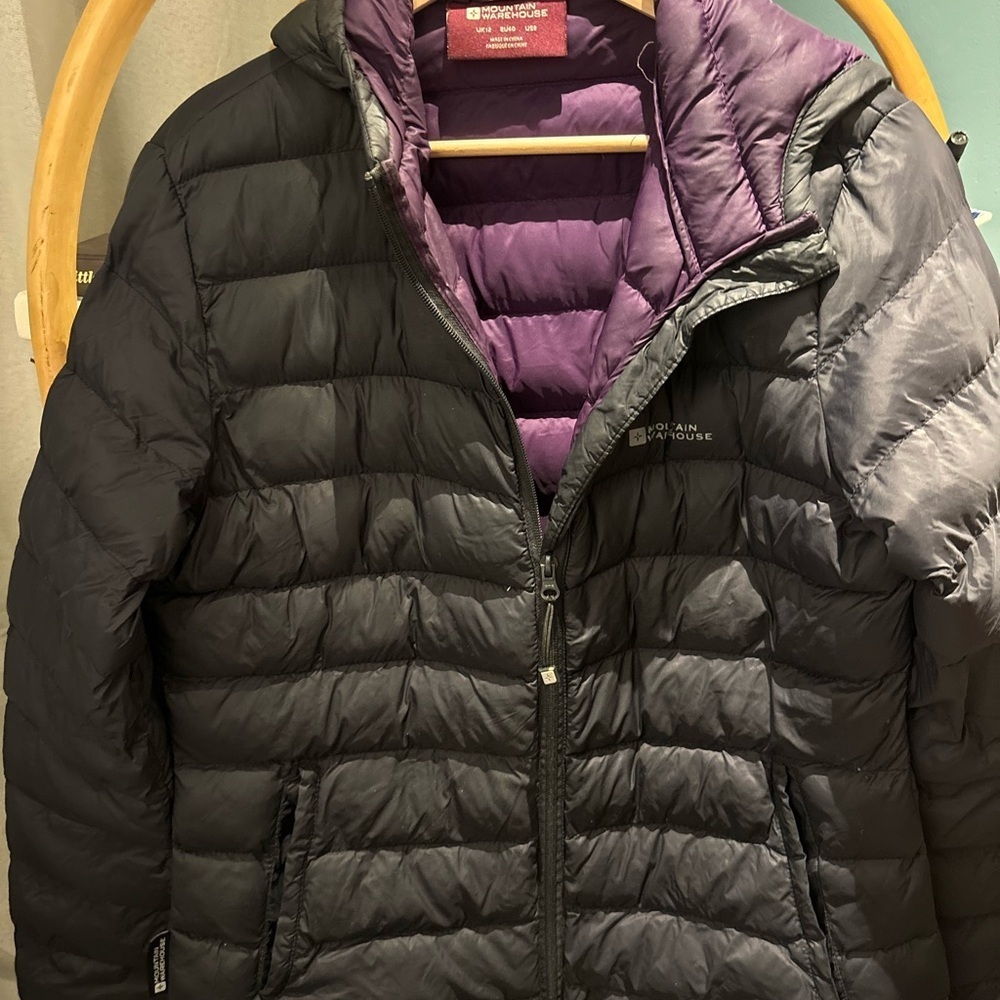 Mountain Warehouse Black and Purple Puffer Jacket - Picture 1 of 4